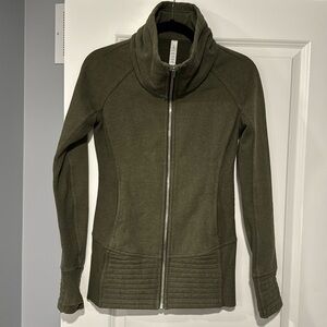 lululemon Hoodless scuba jacket in olive green